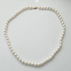 14K Yellow Gold 6-6.5mm Freshwater Pearl Necklace
